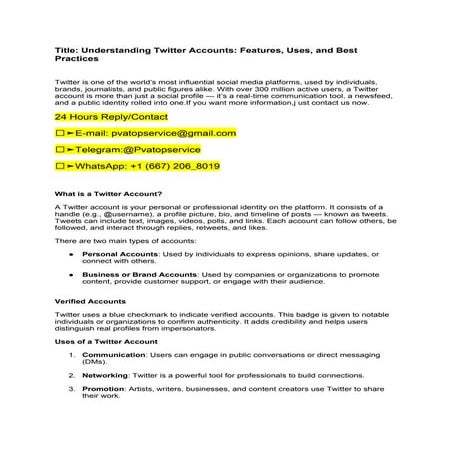 Best Place to Buy, Twitter Account's in This Year's.docx