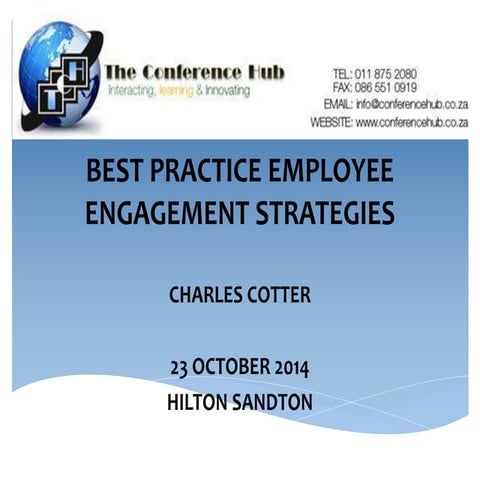 Best practice employee engagement strategies 23 october 2014