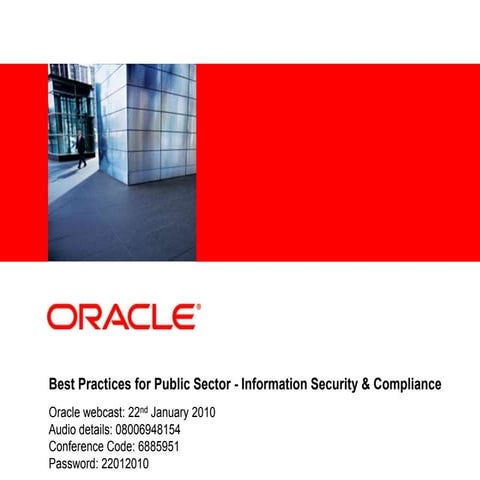 Best  Practice For  Public  Sector    Information  Security And  Compliance