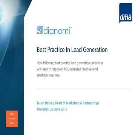 Best practice lead generation  julian barkes, dianomi