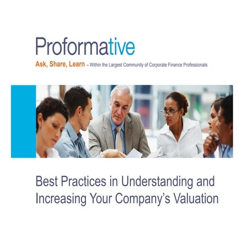 Best Practices in Understanding and Increasing Your Company Valuation