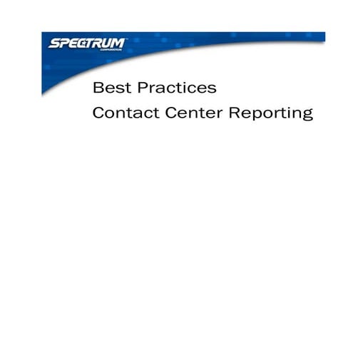 Best Practices - Contact Centers