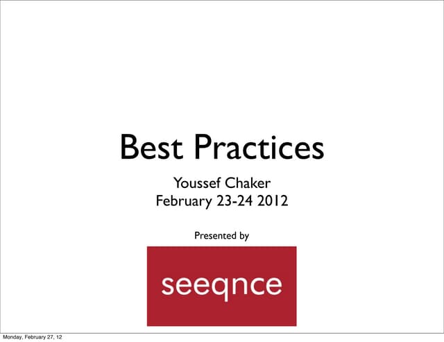 Best Practices - Seeqnce - 23/24-02-2012