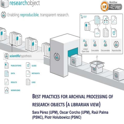 Best practices for Archival Processing of Research Objects (a librarian view)