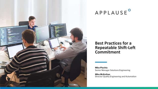Best Practices for a Repeatable Shift-Left Commitment