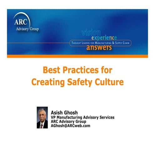 Best practices for creating safety culture a ghosh arc orlando 2008