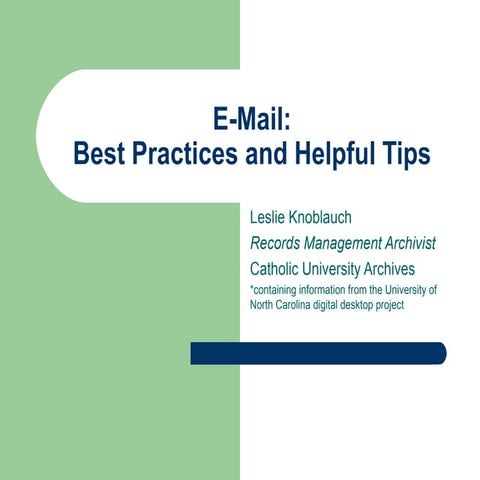 Best Practices For Email 2007