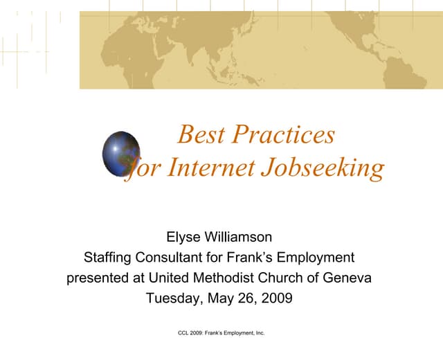 Best practices for internet jobseeking