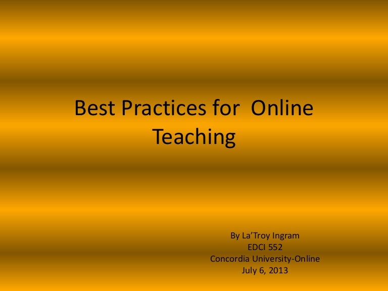 Best practices for online teaching wk 3
