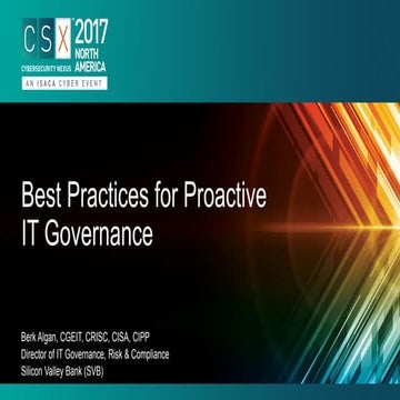 IT Governance, Risk & Compliance (GRC) by Berk Algan