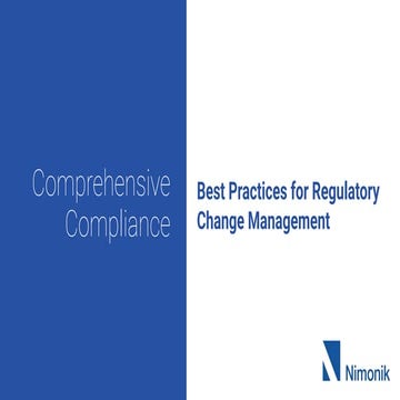Best Practices for Regulatory Change Management