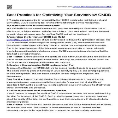 Best Practices for Servicenow CMDB 2024. | PDF