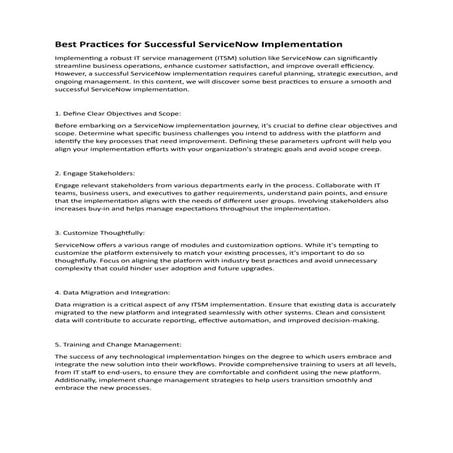 Best Practices for Successful ServiceNow Implementation with DxSherpa Technol...