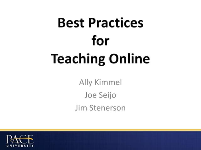 Best practices for teaching online