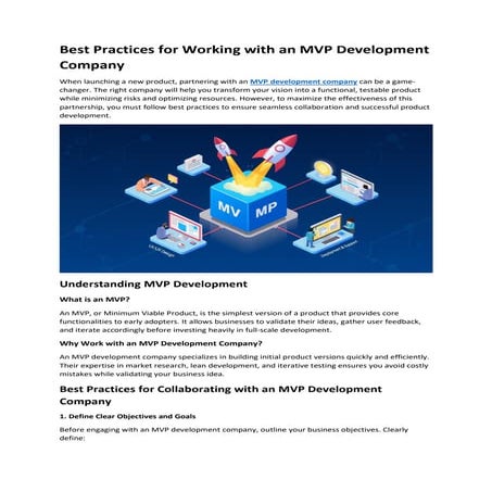 Best Practices for Working with an MVP Development Company