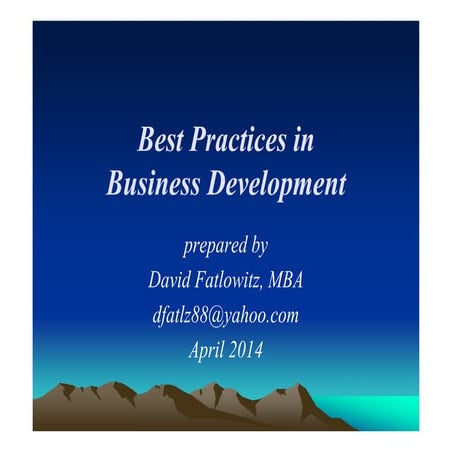 Best practices in business development
