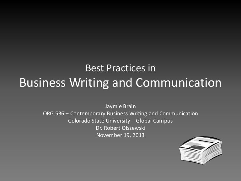 Best practices in business writing and communication