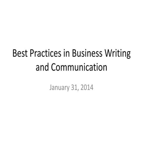 Best practices in business writing and communication