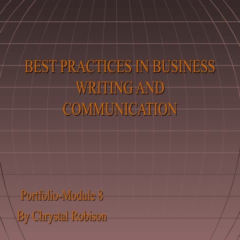 Best practices in business writing and communication