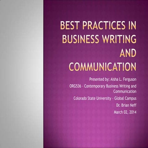 Best practices in Business Communication