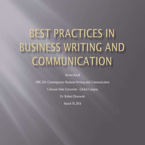 Best practices in business writing and communication