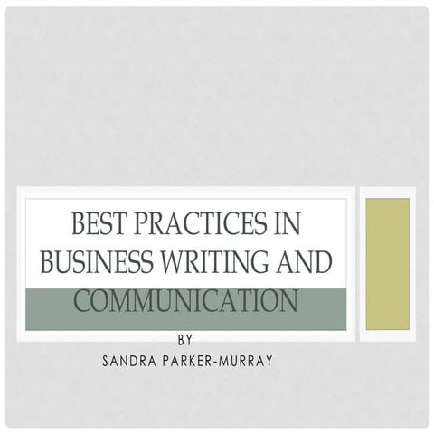 Best practices in business writing and communication