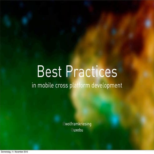 Best Practices - Mobile Developer Summit