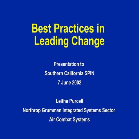 Best Practices In Leading Change