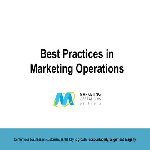 Best Practices in Marketing Operations