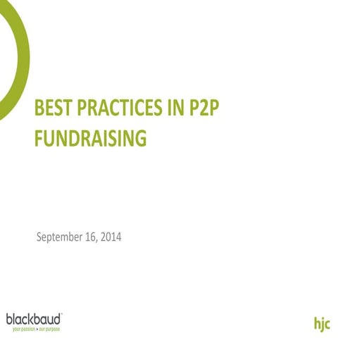 Best Practices in P2P Fundraising 