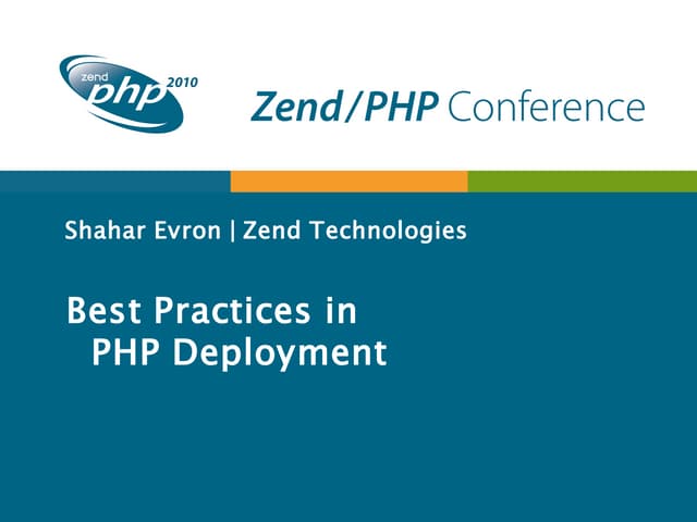 Best Practices in PHP Application Deployment
