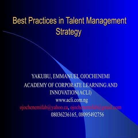 Best practices in talent management strategy