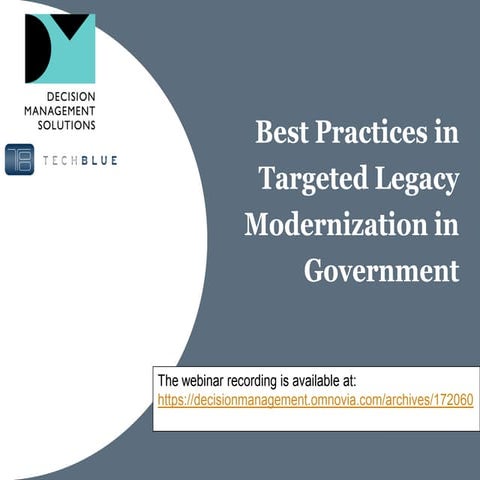 Best Practices in Targeted Legacy Modernization