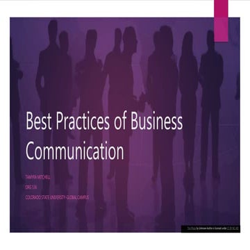 Best practices of business communication final porject