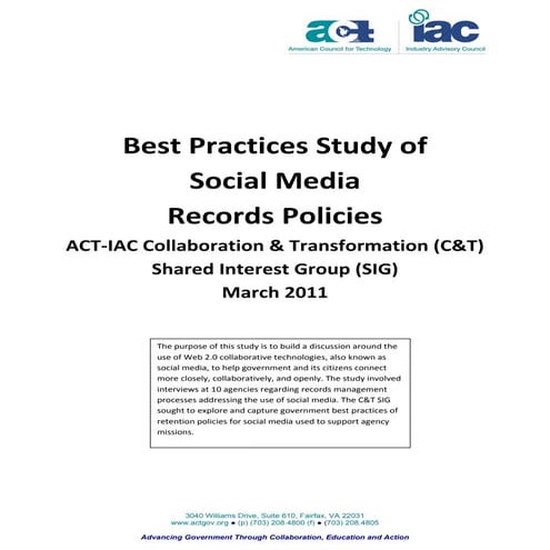 Best practices of social media records policies   