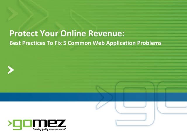 Best Practices To Fix 5 Common Web Application Problems: Web Performance Moni...