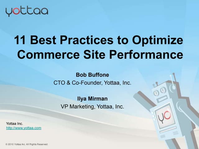 Best practices to optimize commerce site performance [webinar slides]