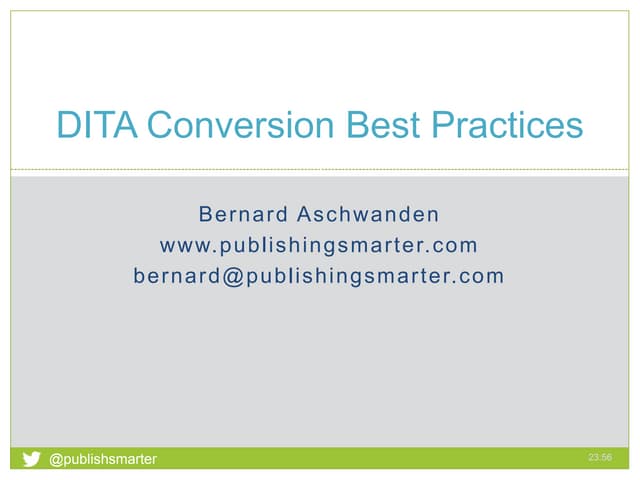 Best practices when migrating to DITA