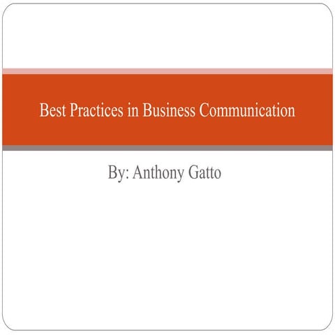Best Practies in Business Communication
