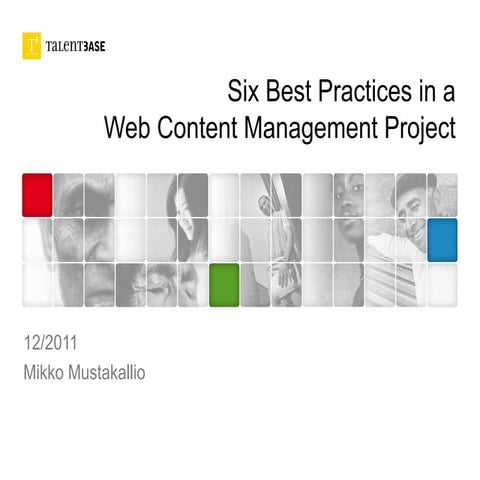 Talent Base: Best practises in a WCM project