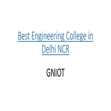 Top 10 private engineering colleges in Delhi NCR - GNIOT
