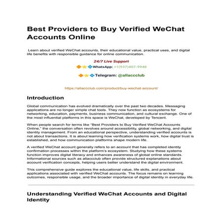 Instant Access to Buy Verified WeChat Accounts for Your Needs.docx