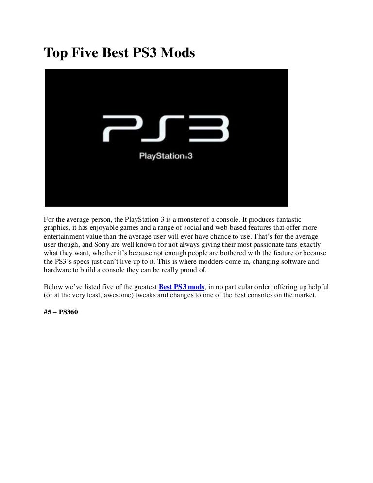 best ps3 for modding