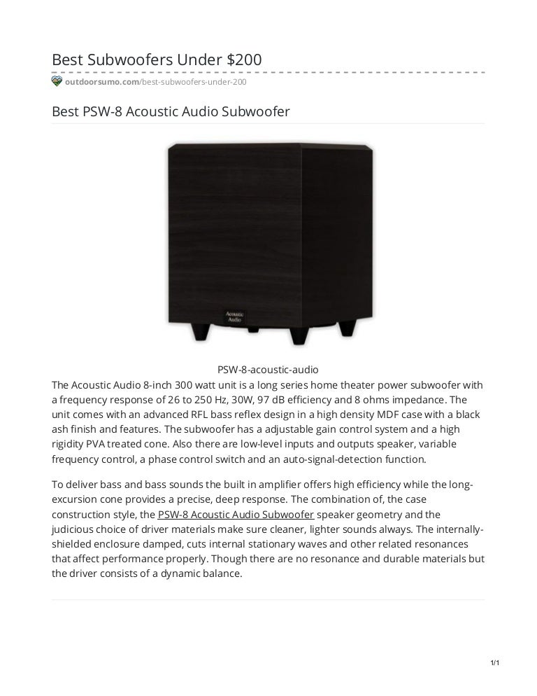 acoustic audio psw8