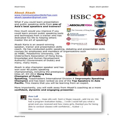 Best public speaking course with presentation skills coach akash karia