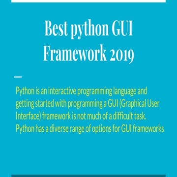 Best python gui framework 2019 | PPT