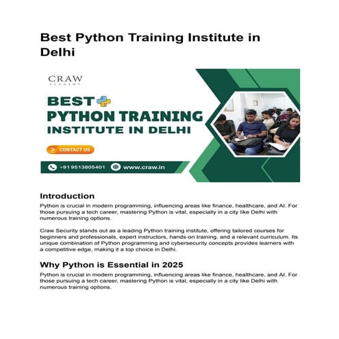 5 Best Python Training Institutes In Rohini Pptx