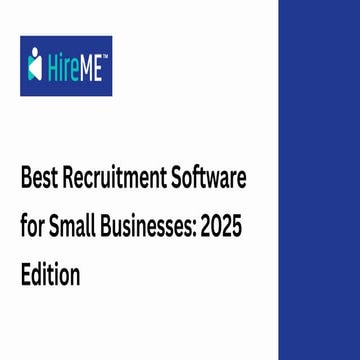Best Recruitment Software for Small Businesses 2025 Edition | PDF