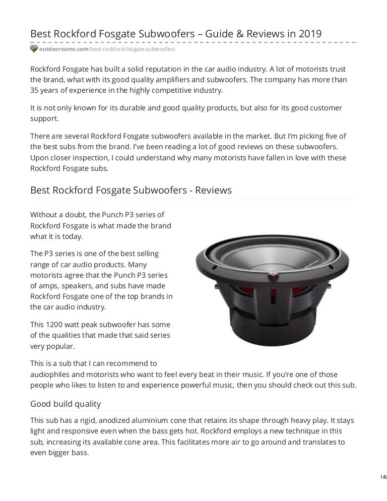 best rockford fosgate subwoofer