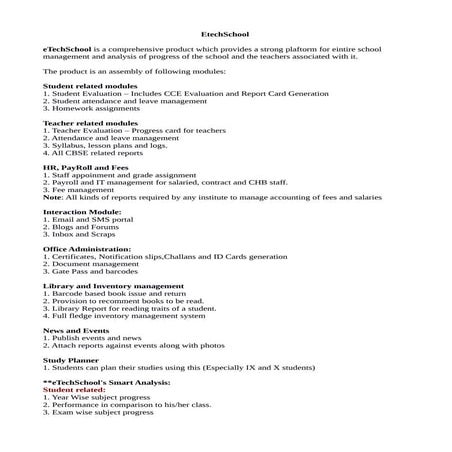 eTechSchool | Best School Management Features